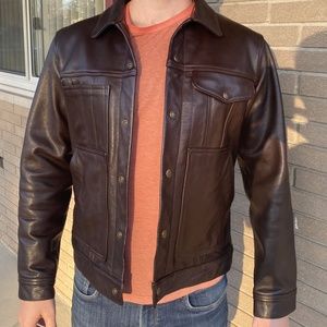 Rare! Limited Edition Filson Leather Short Cruiser Jacket in Like New condition